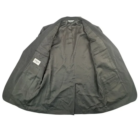 Joseph Feiss Mens 42L Blazer Jacket Charcoal Gray 100% Wool International Trio - Picture 4 of 16